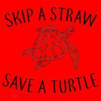 Skip a Straw Save a Turtle Santa Hat thumb 1