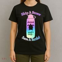 Skip A Straw Save A Turtle Sksksks T-Shirt thumb 4