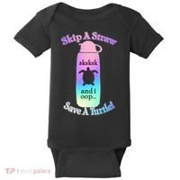 Skip A Straw Save A Turtle Sksksks Baby Bodysuit thumb 0
