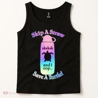 Skip A Straw Save A Turtle Sksksks Tank Top thumb 2