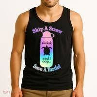 Skip A Straw Save A Turtle Sksksks Tank Top thumb 3