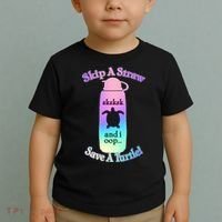 Skip A Straw Save A Turtle Sksksks Toddler T-Shirt thumb 2