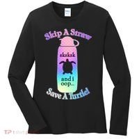 Skip A Straw Save A Turtle Sksksks Women's Long Sleeve Shirt thumb 0