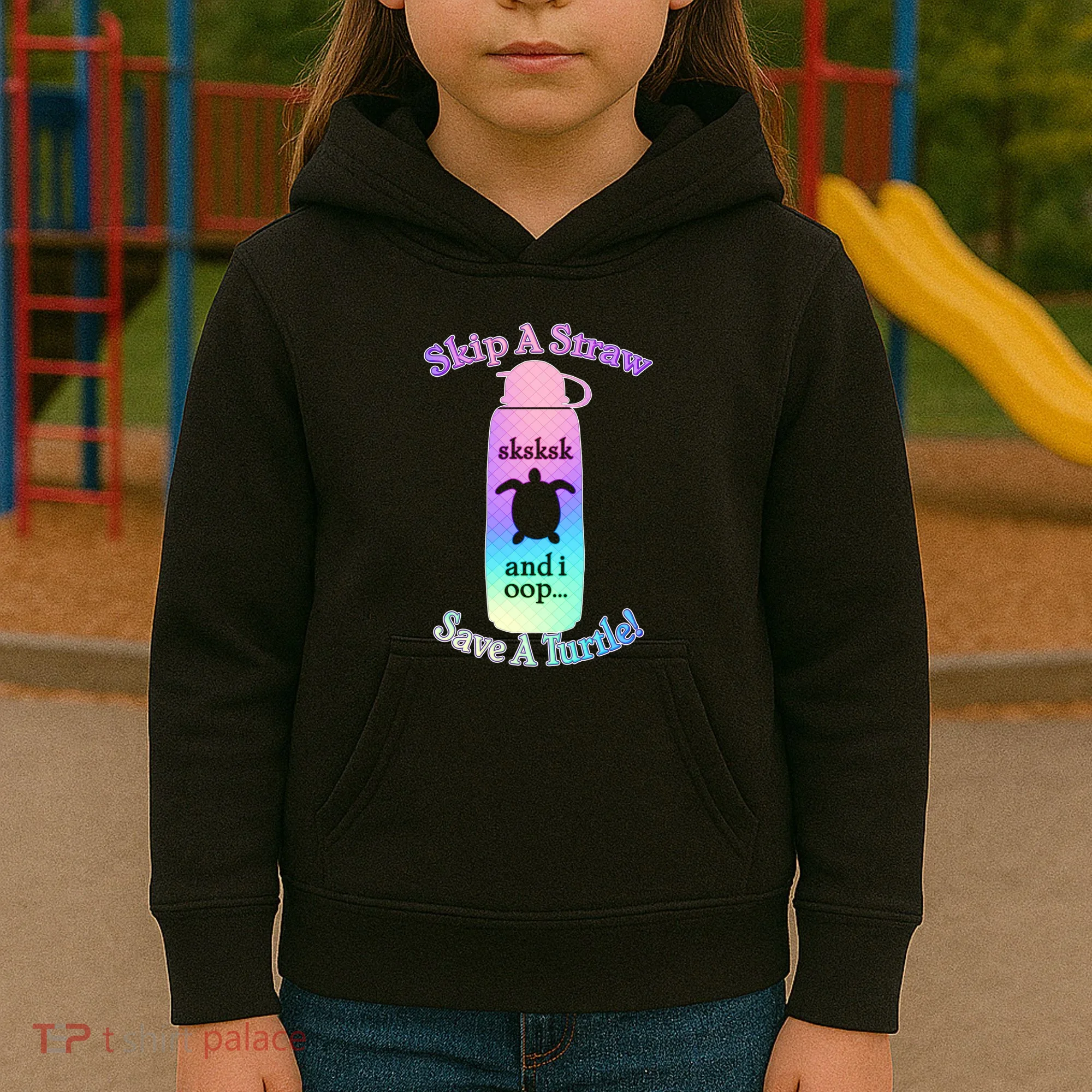 Skip A Straw Save A Turtle Sksksks Kids Hoodie