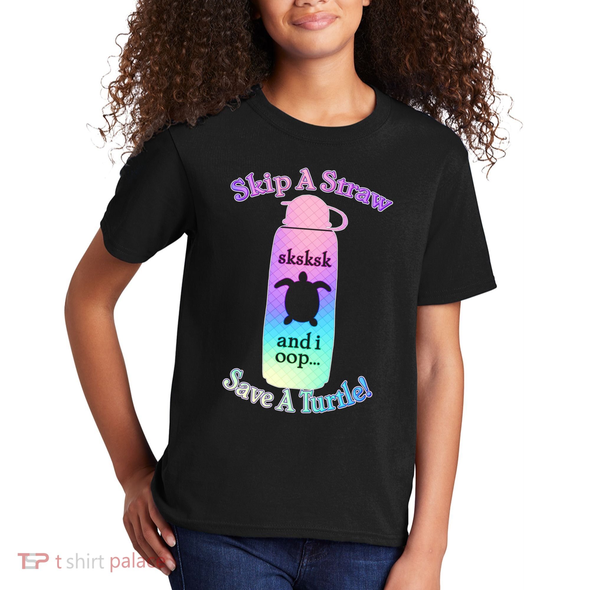 Skip A Straw Save A Turtle Sksksks Kids T-Shirt