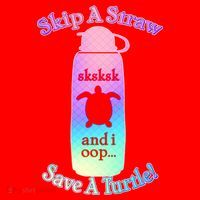 Skip A Straw Save A Turtle Sksksks Santa Hat thumb 1