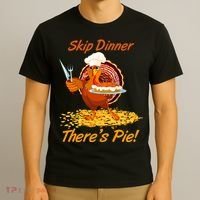 Skip Dinner There's Pie Turkey Thanksgiving T-Shirt thumb 3