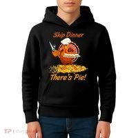 Skip Dinner There's Pie Turkey Thanksgiving Kids Hoodie thumb 4