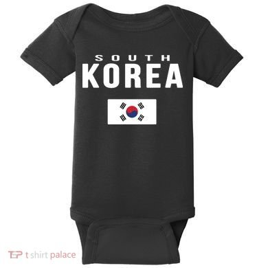 South Korea Korean Flag Gift Souvenir Baby Bodysuit