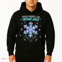 Spread Kindness Like Snowflakes Christmas Teacher Unity Day Hoodie thumb 2