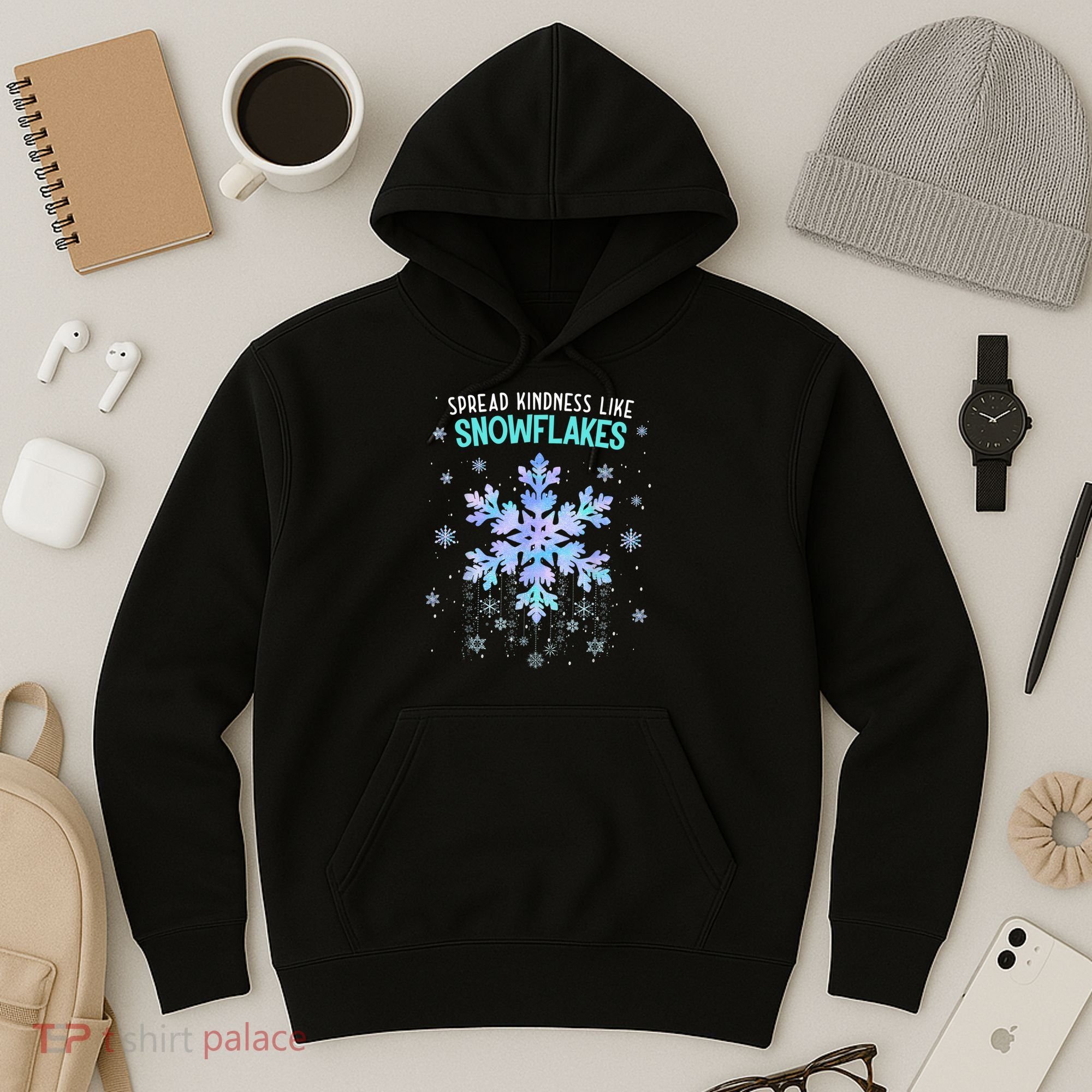 Spread Kindness Like Snowflakes Christmas Teacher Unity Day Hoodie
