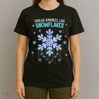 Spread Kindness Like Snowflakes Christmas Teacher Unity Day T-Shirt thumb 4