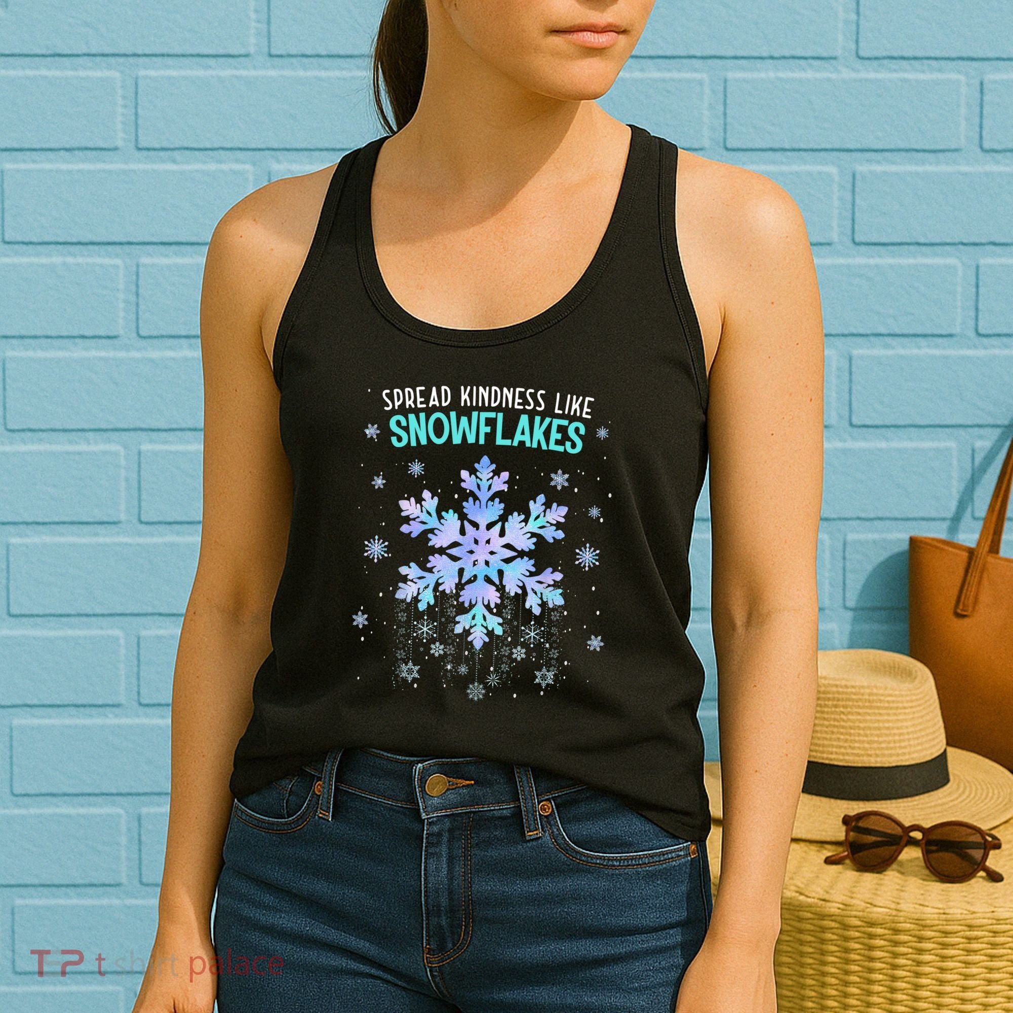 Spread Kindness Like Snowflakes Christmas Teacher Unity Day Women's Tank Top