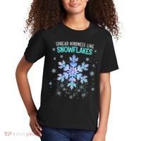 Spread Kindness Like Snowflakes Christmas Teacher Unity Day Kids T-Shirt thumb 2