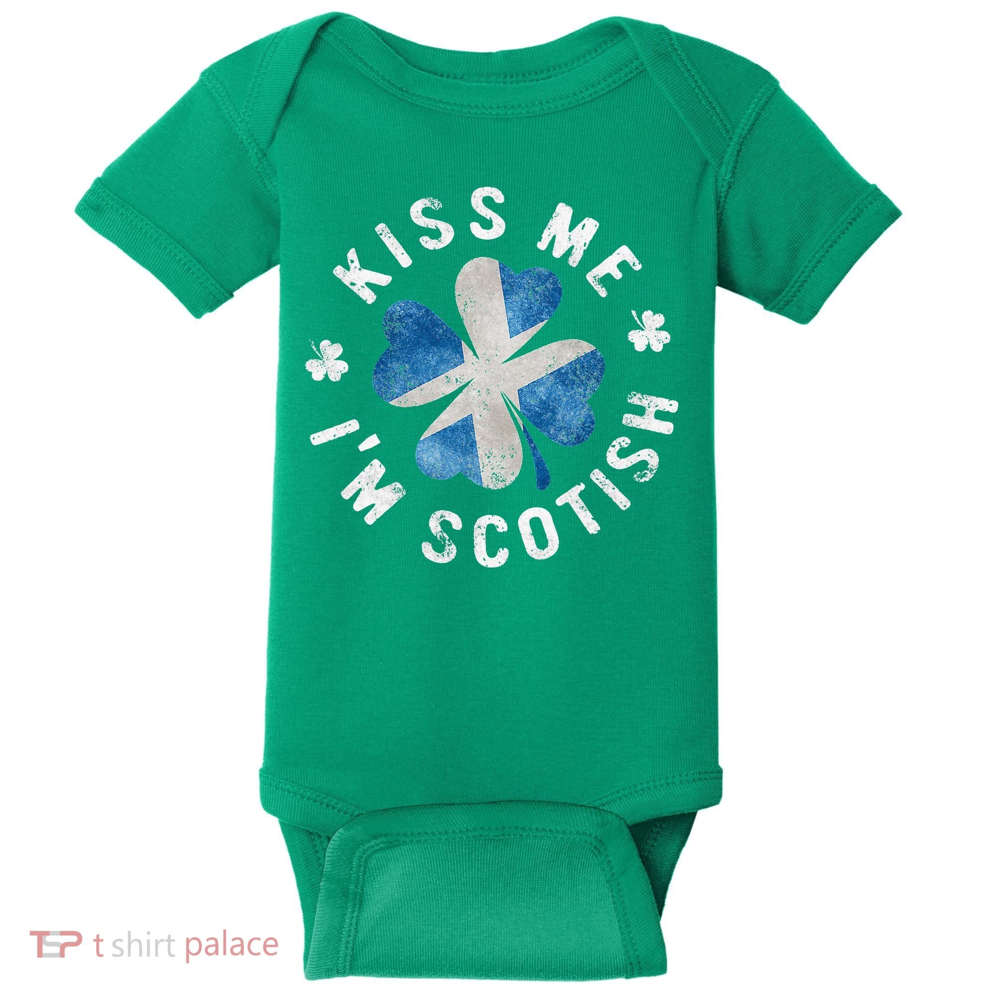Scotland Kissing Me I'm Scottish Tee St Patrick's Day Baby Bodysuit