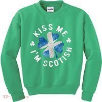 Scotland Kissing Me I'm Scottish Tee St Patrick's Day Kids Sweatshirt thumb 0