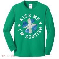 Scotland Kissing Me I'm Scottish Tee St Patrick's Day Kids Long Sleeve Shirt thumb 0