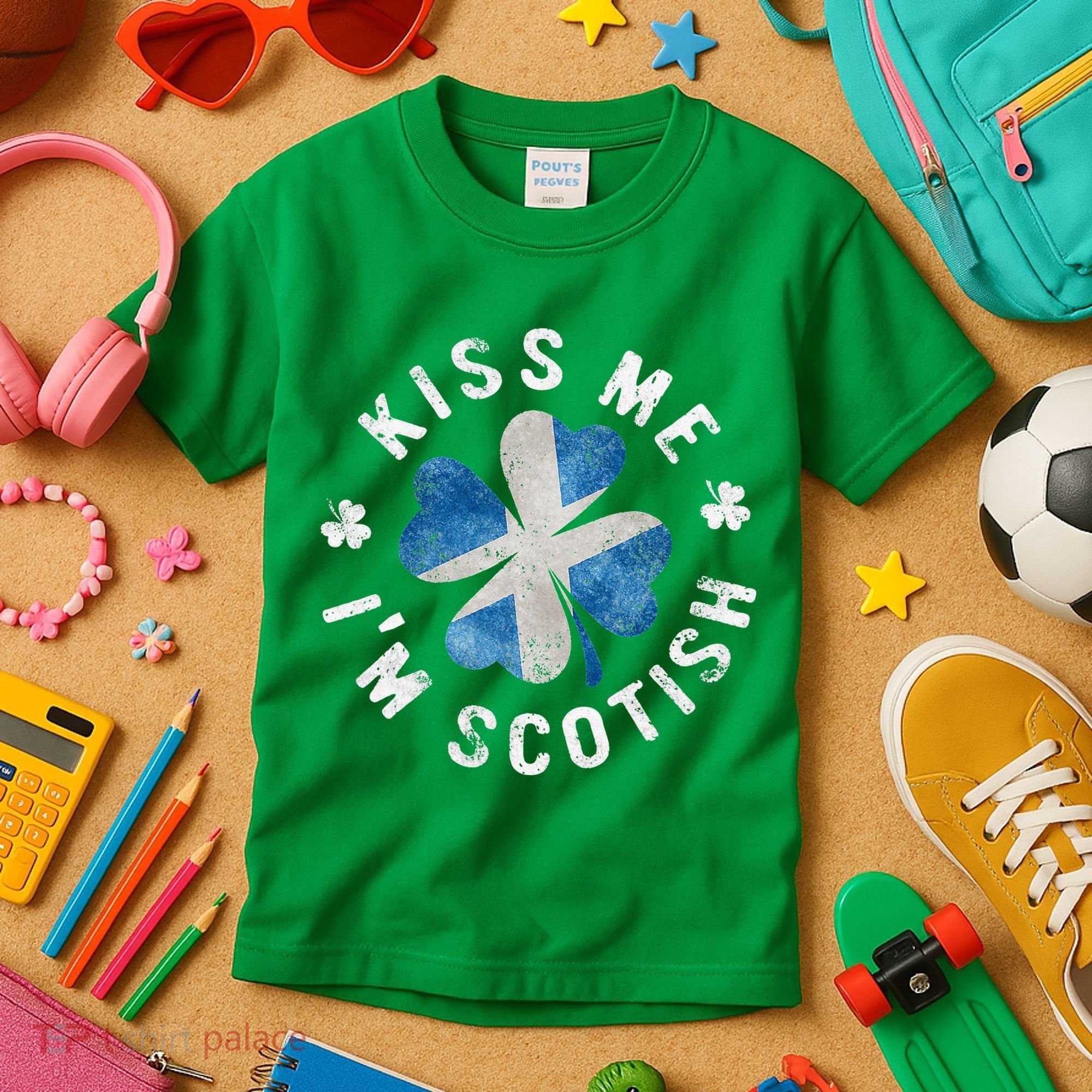Scotland Kissing Me I'm Scottish Tee St Patrick's Day Kids T-Shirt
