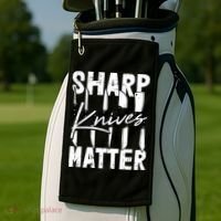 Sharp Knives Matter Motive Cooking Chef Gift Golf Towel thumb 2