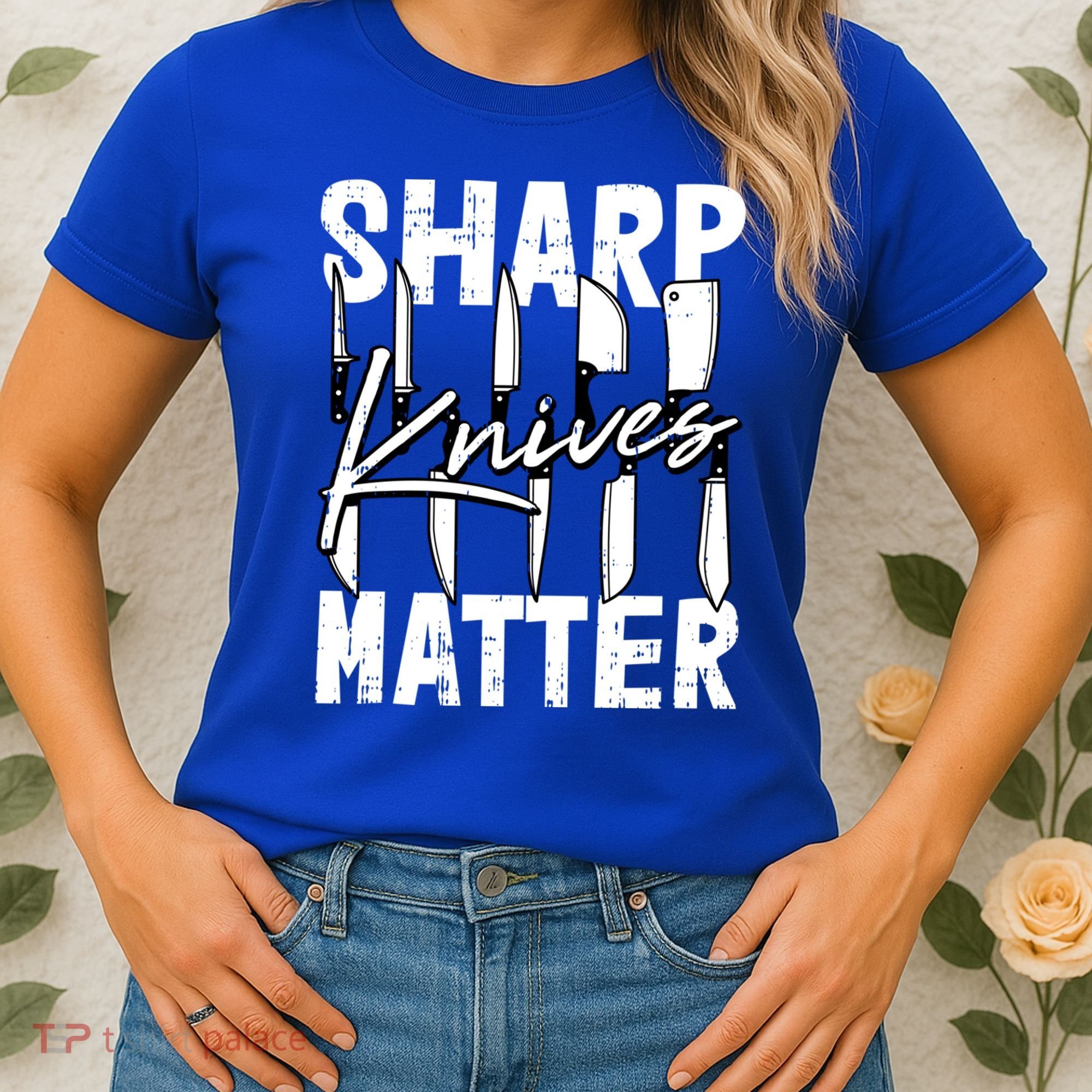 Sharp Knives Matter Motive Cooking Chef Gift Women's T-Shirt