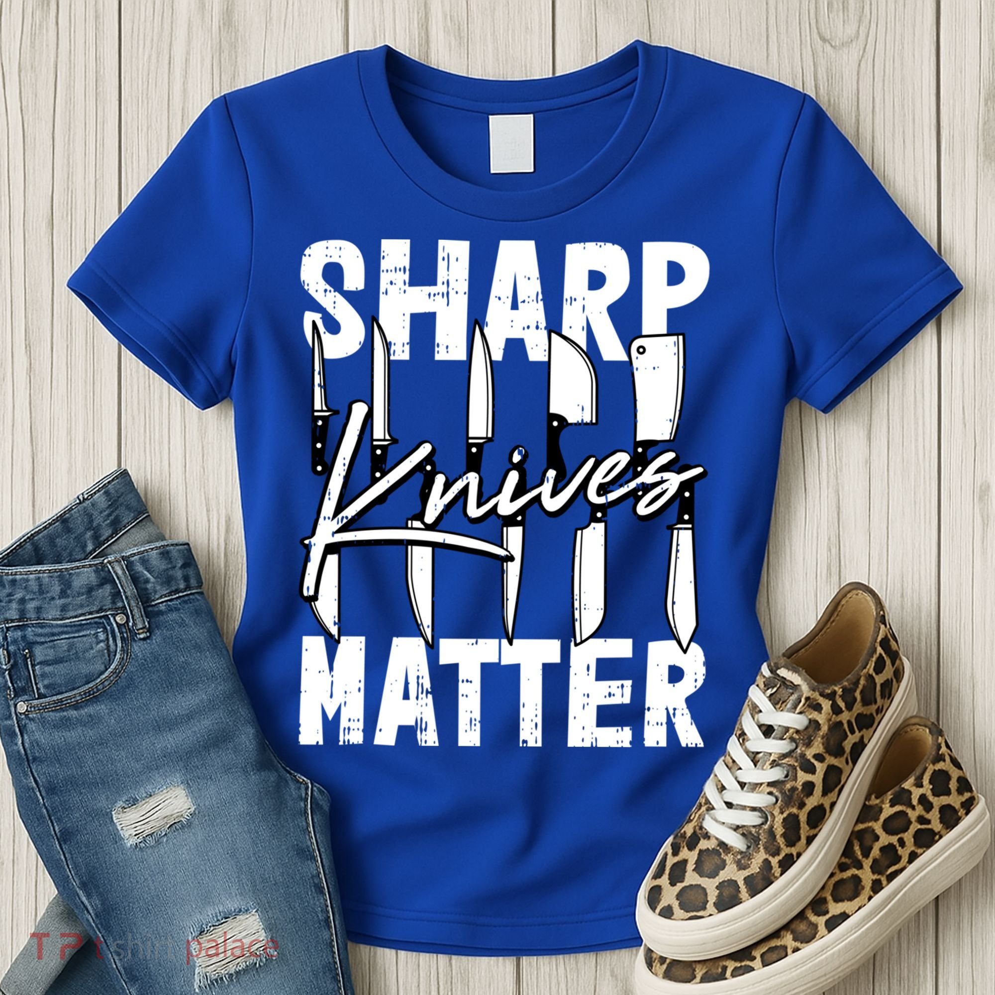 Sharp Knives Matter Motive Cooking Chef Gift Women's T-Shirt