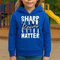 Sharp Knives Matter Motive Cooking Chef Gift Kids Hoodie thumb 3