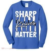 Sharp Knives Matter Motive Cooking Chef Gift Kids Long Sleeve Shirt thumb 0