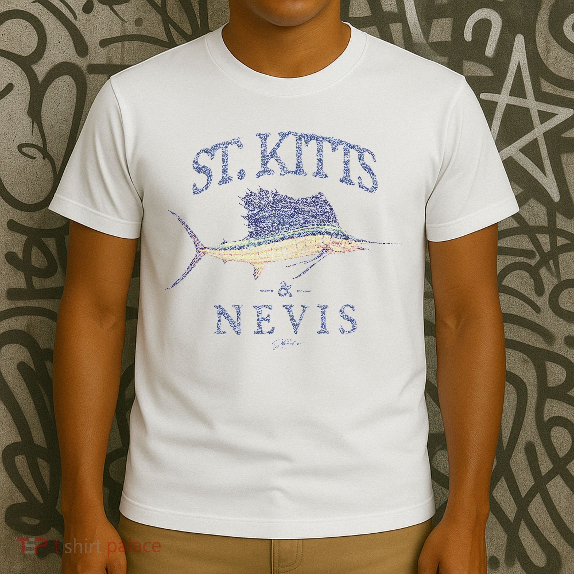 St. Kitts & Nevis Vintage Sailfish T-Shirt
