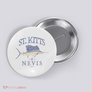 St. Kitts & Nevis Vintage Sailfish Button