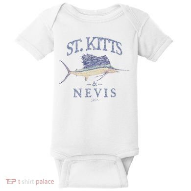 St. Kitts & Nevis Vintage Sailfish Baby Bodysuit