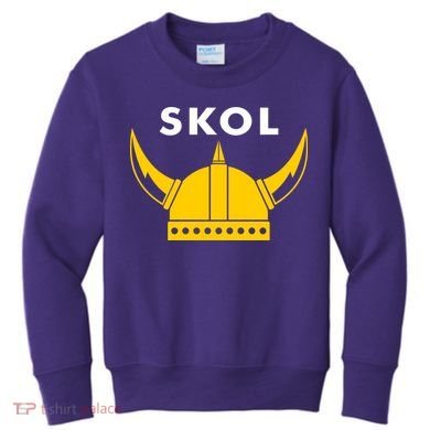 Skol Viking Helmet Minneapolis Miracle Kids Sweatshirt