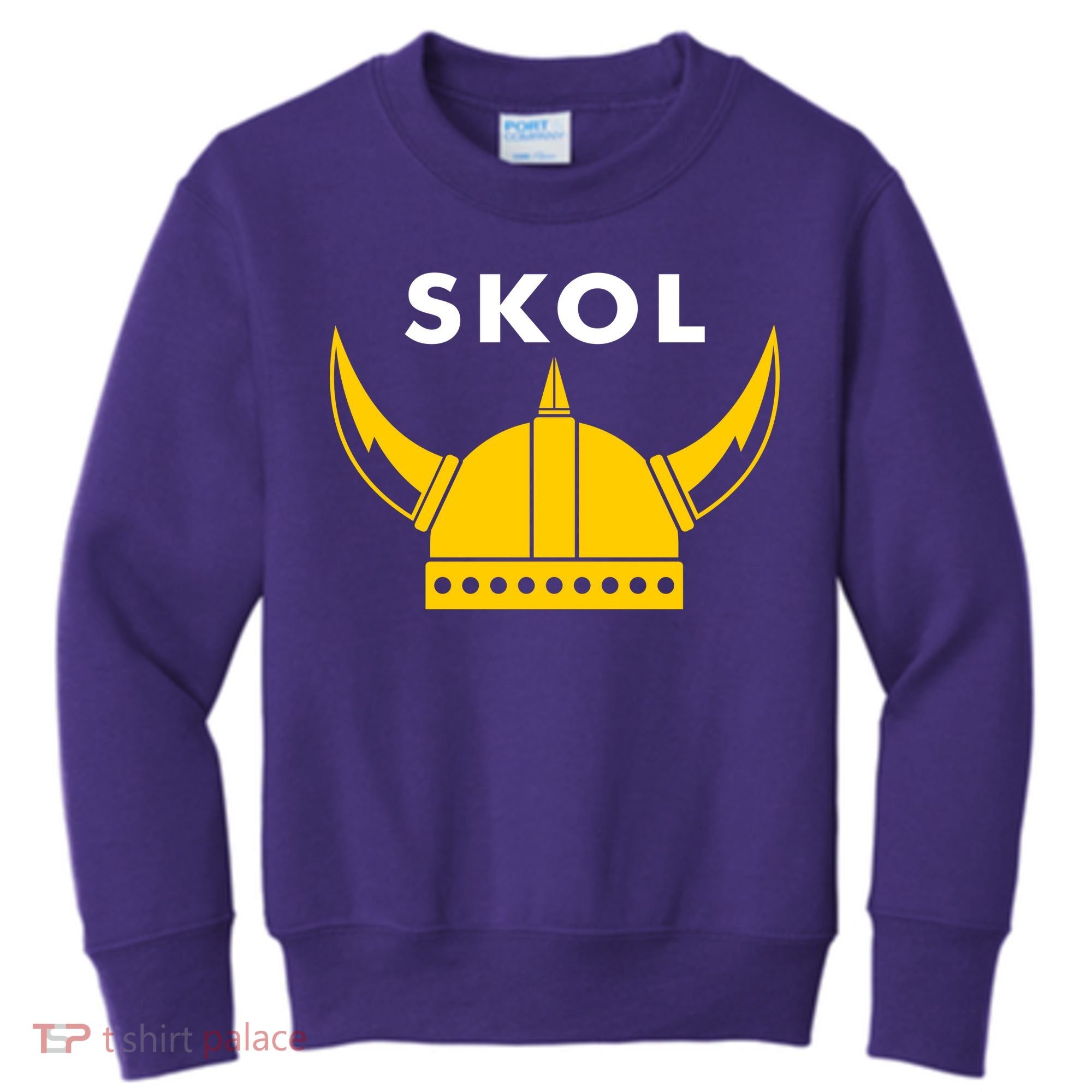 Skol Viking Helmet Minneapolis Miracle Kids Sweatshirt