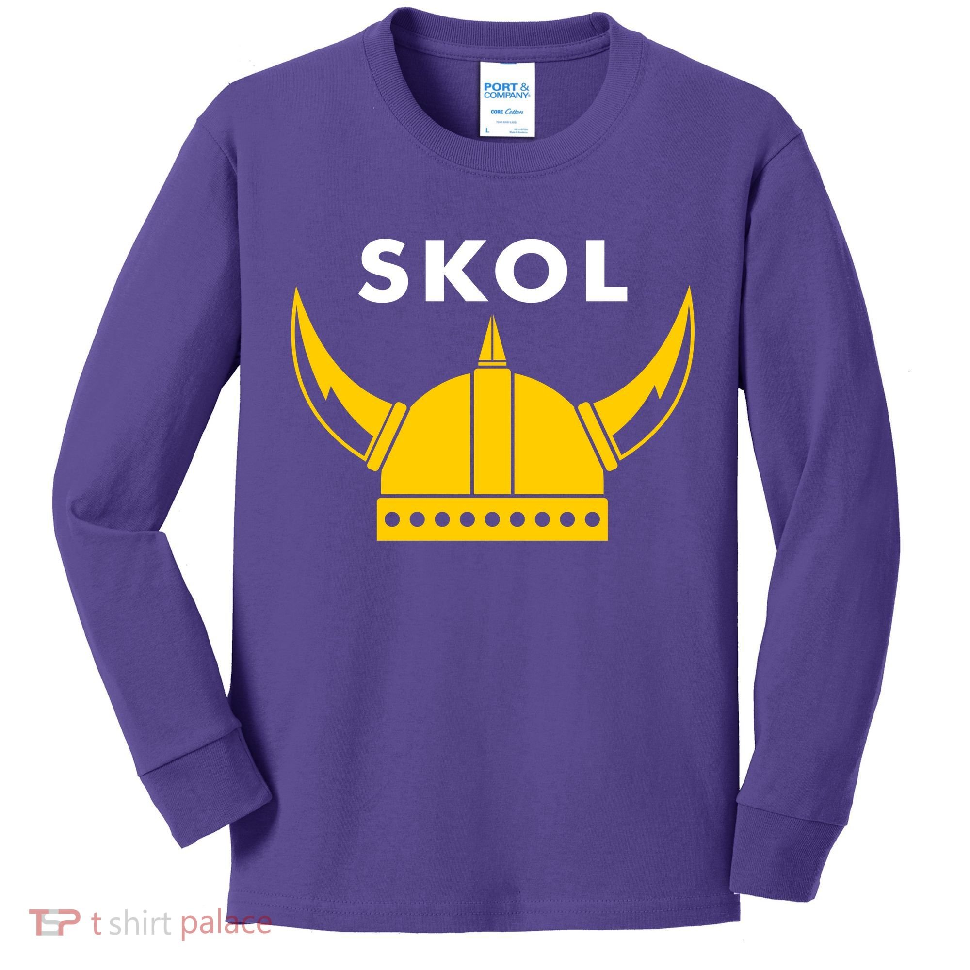 Skol Viking Helmet Minneapolis Miracle Kids Long Sleeve Shirt