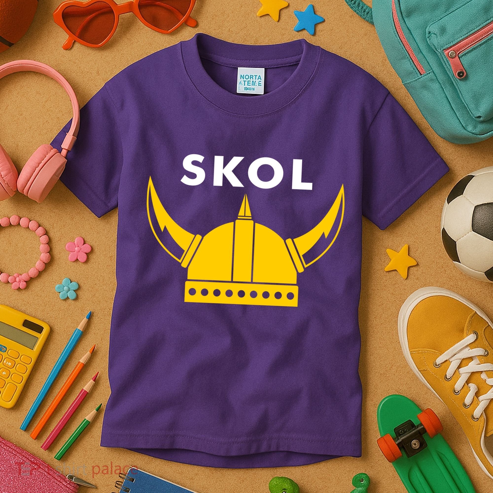 Skol Viking Helmet Minneapolis Miracle Kids T-Shirt
