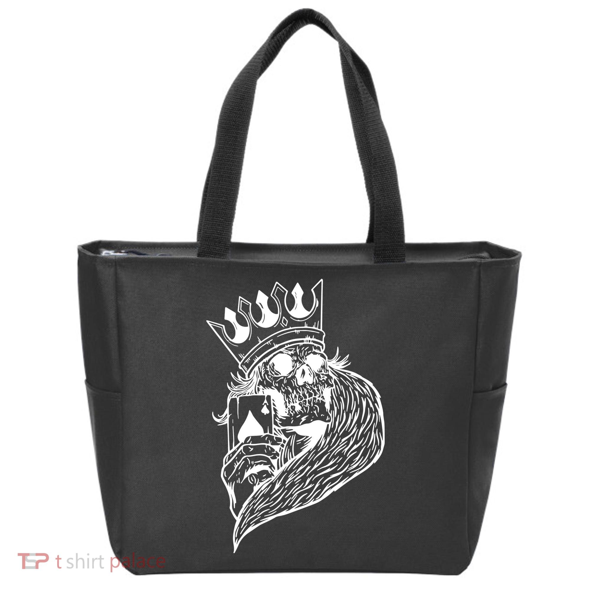 Skeleton King Poker Tote Bag