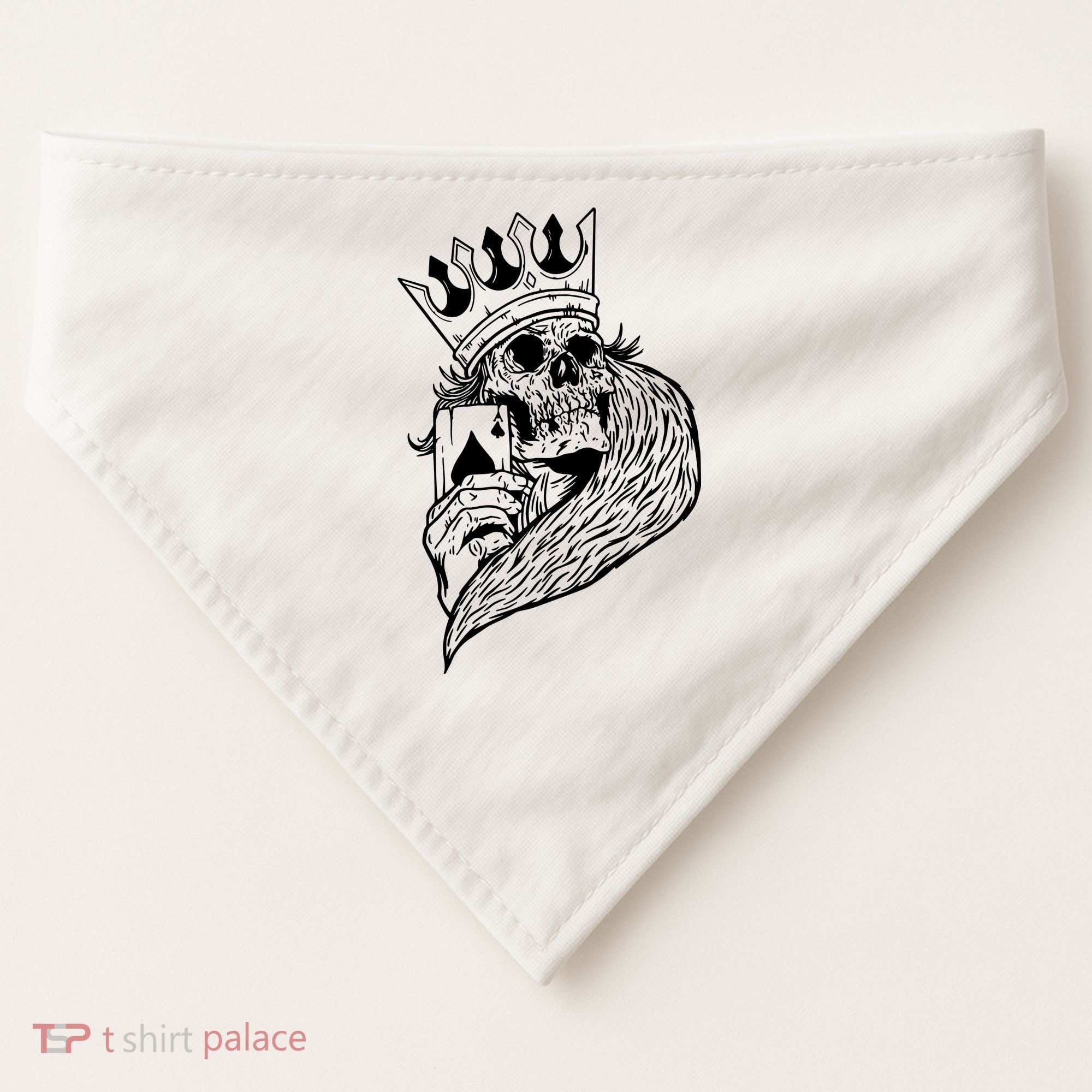 Skeleton King Poker USA-Made Doggie Bandana