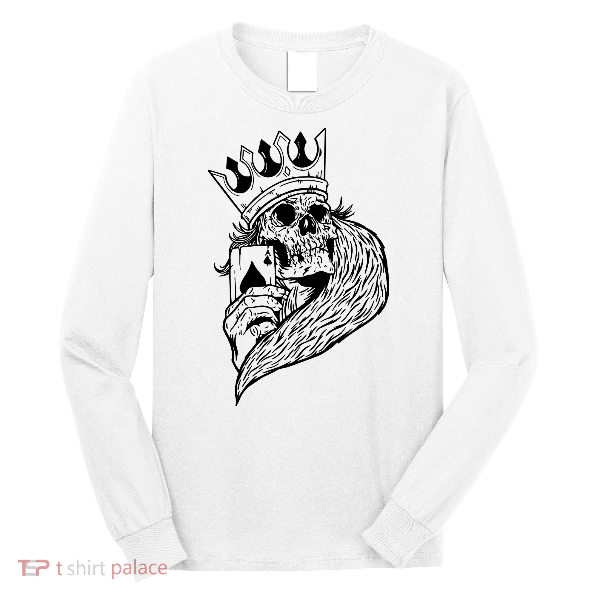 Skeleton King Poker Long Sleeve Shirt