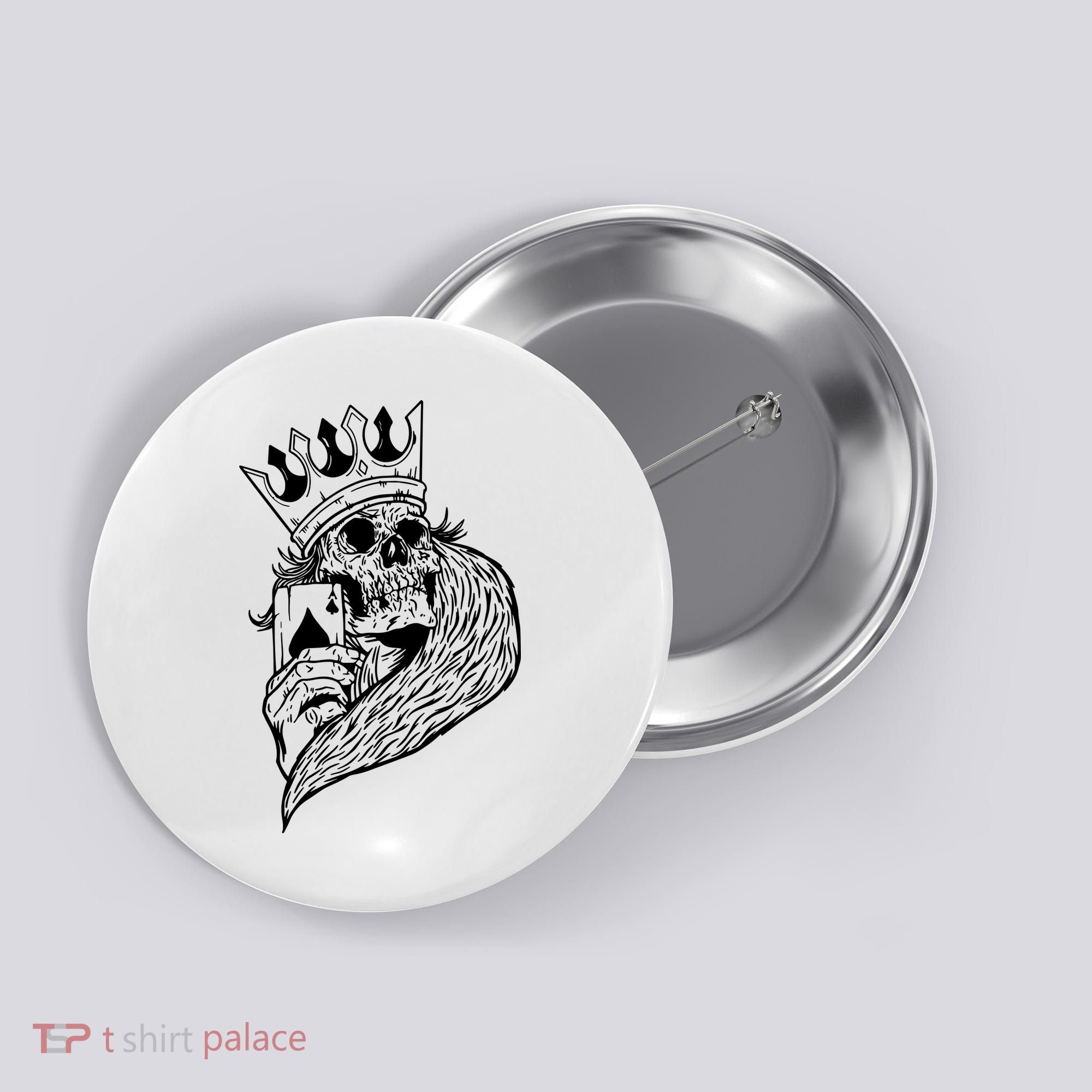Skeleton King Poker Button