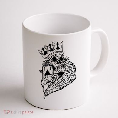 Skeleton King Poker Coffee Mug back
