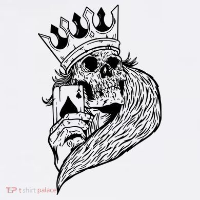 Skeleton King Poker Drawstring Bag
