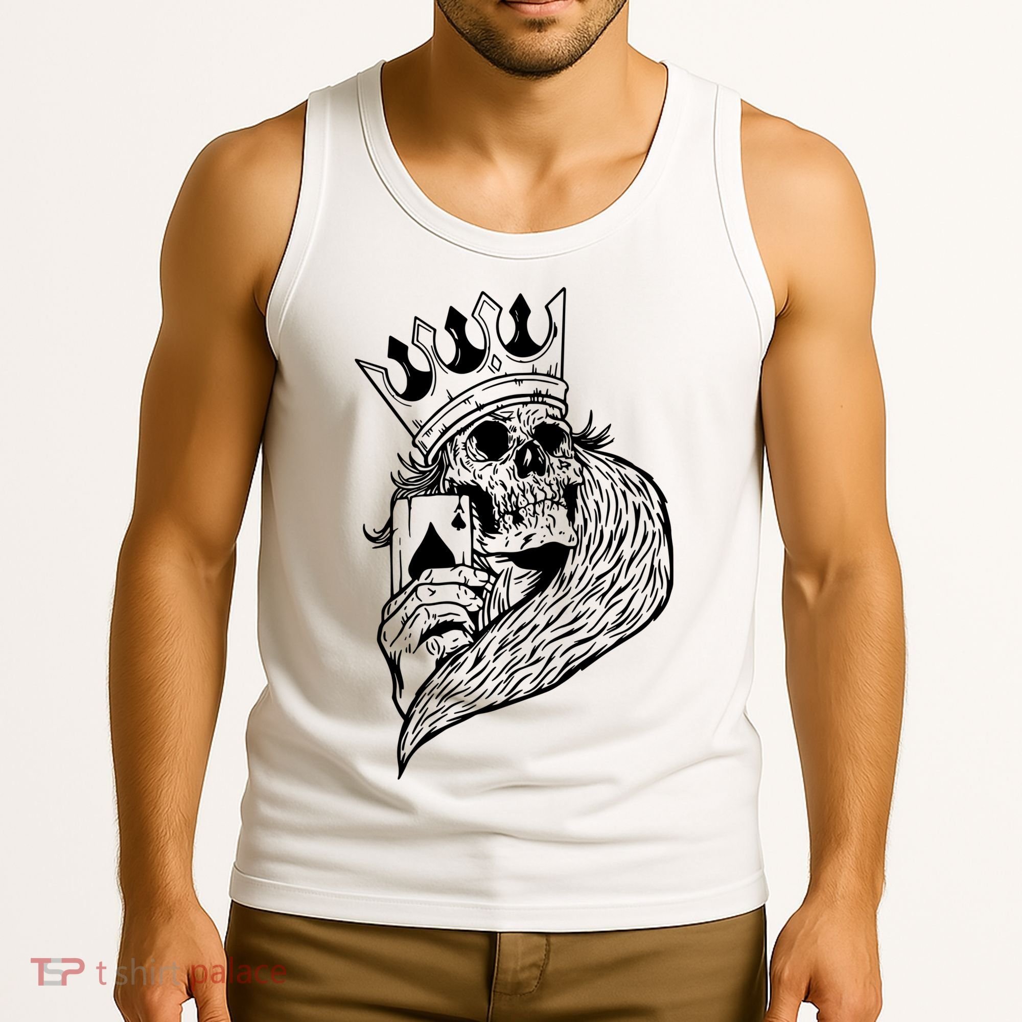 Skeleton King Poker Tank Top