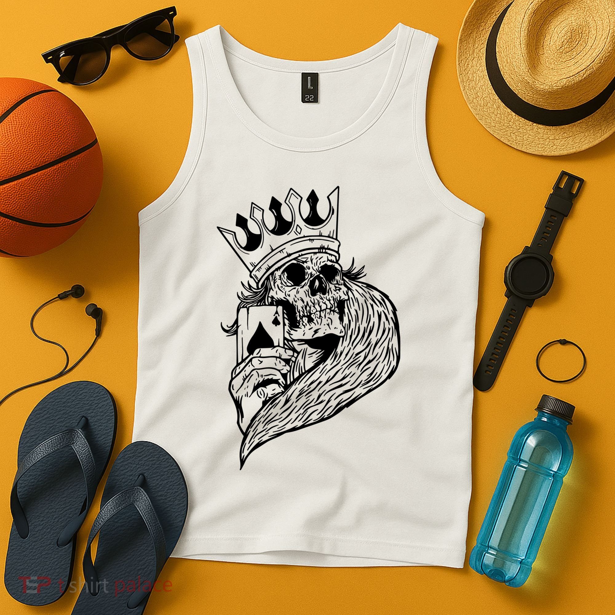 Skeleton King Poker Tank Top