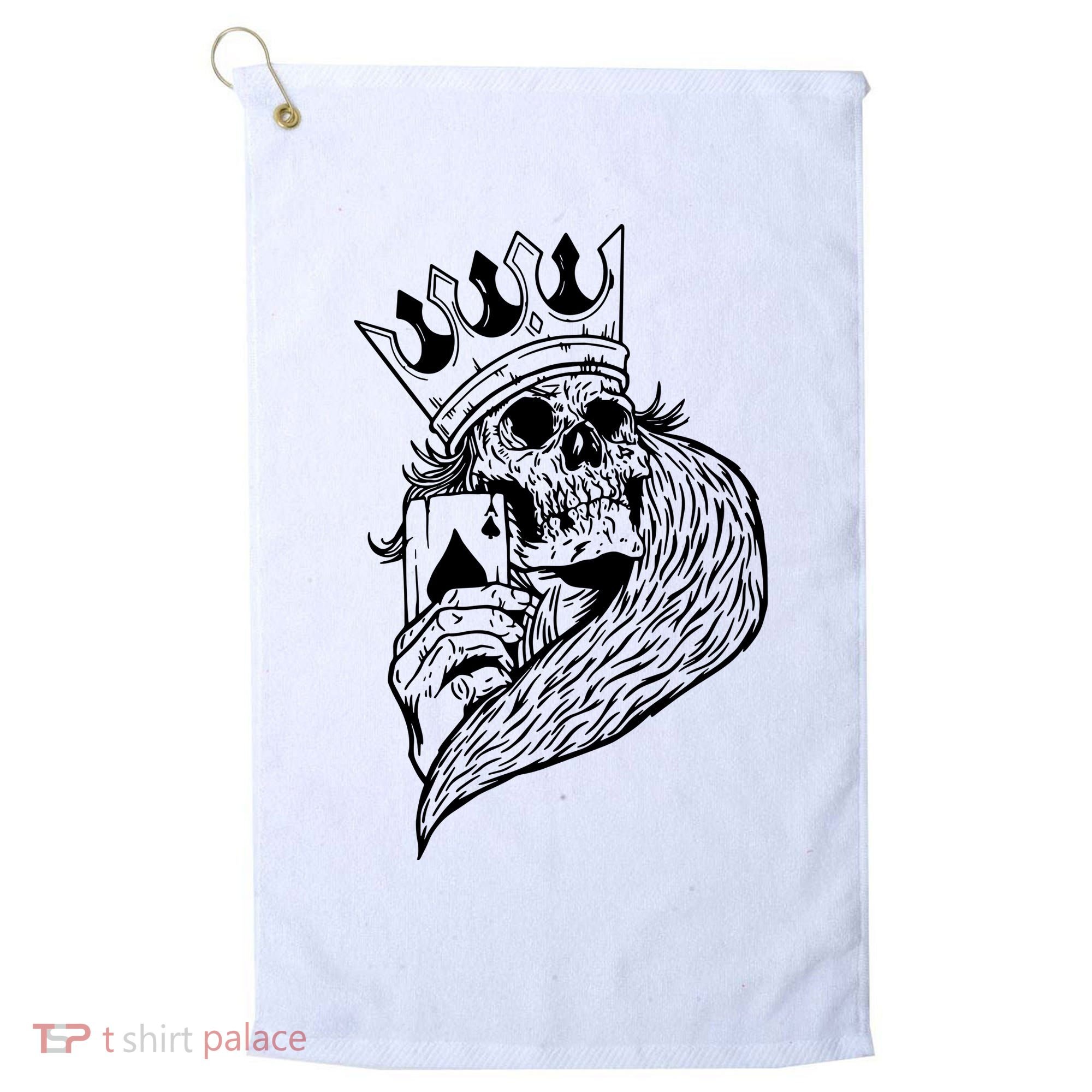 Skeleton King Poker Golf Towel