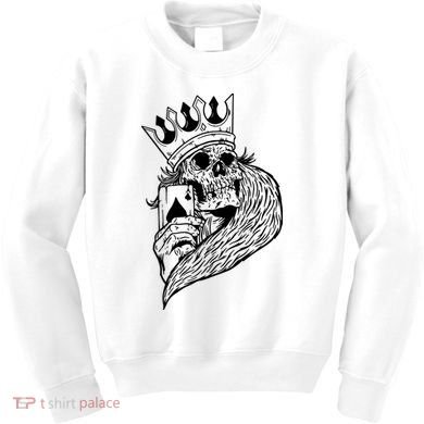Skeleton King Poker Kids Sweatshirt