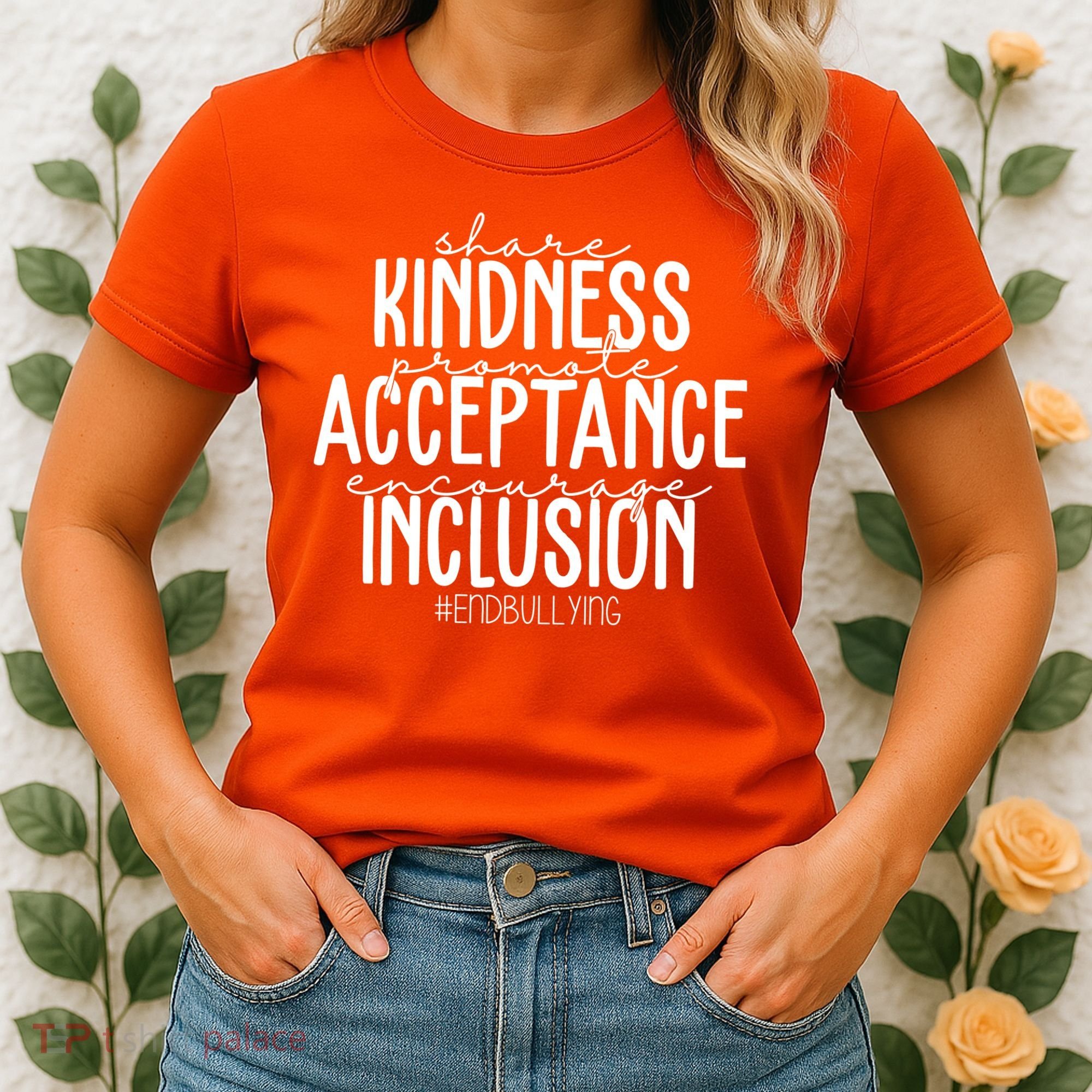 Share Kindness Promote Acceptance Encourage Inclusion End Bullying Women's T-Shirt
