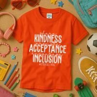 Share Kindness Promote Acceptance Encourage Inclusion End Bullying Kids T-Shirt thumb 3