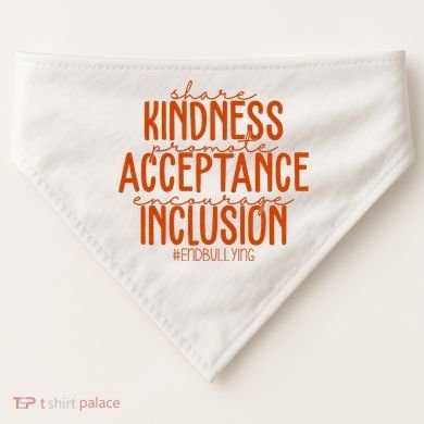 Share Kindness Promote Acceptance Encourage Inclusion End Bullying Unity Day USA-Made Doggie Bandana
