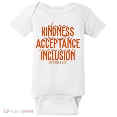 Share Kindness Promote Acceptance Encourage Inclusion End Bullying Unity Day Baby Bodysuit
