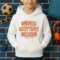Share Kindness Promote Acceptance Encourage Inclusion End Bullying Unity Day Kids Hoodie thumb 2