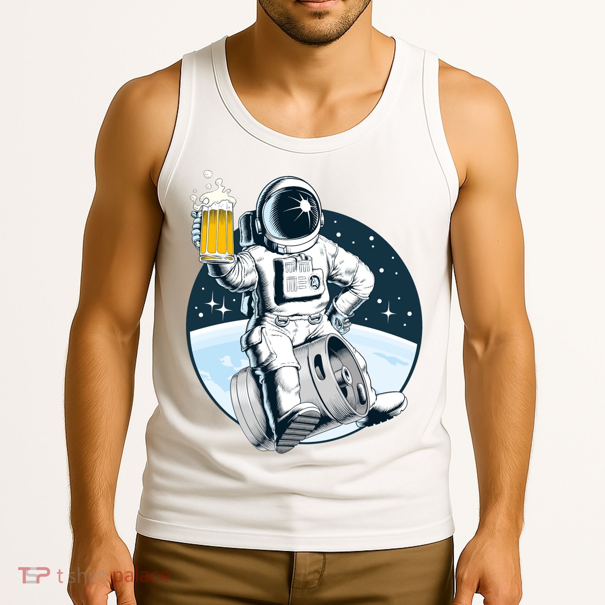 Space Kegger Party Astronaut Tank Top